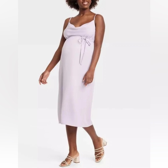 Isabel Maternity Ingrid+ Isabel Lavender Polyester Adjustable Strap Dress Size L - Picture 1 of 10